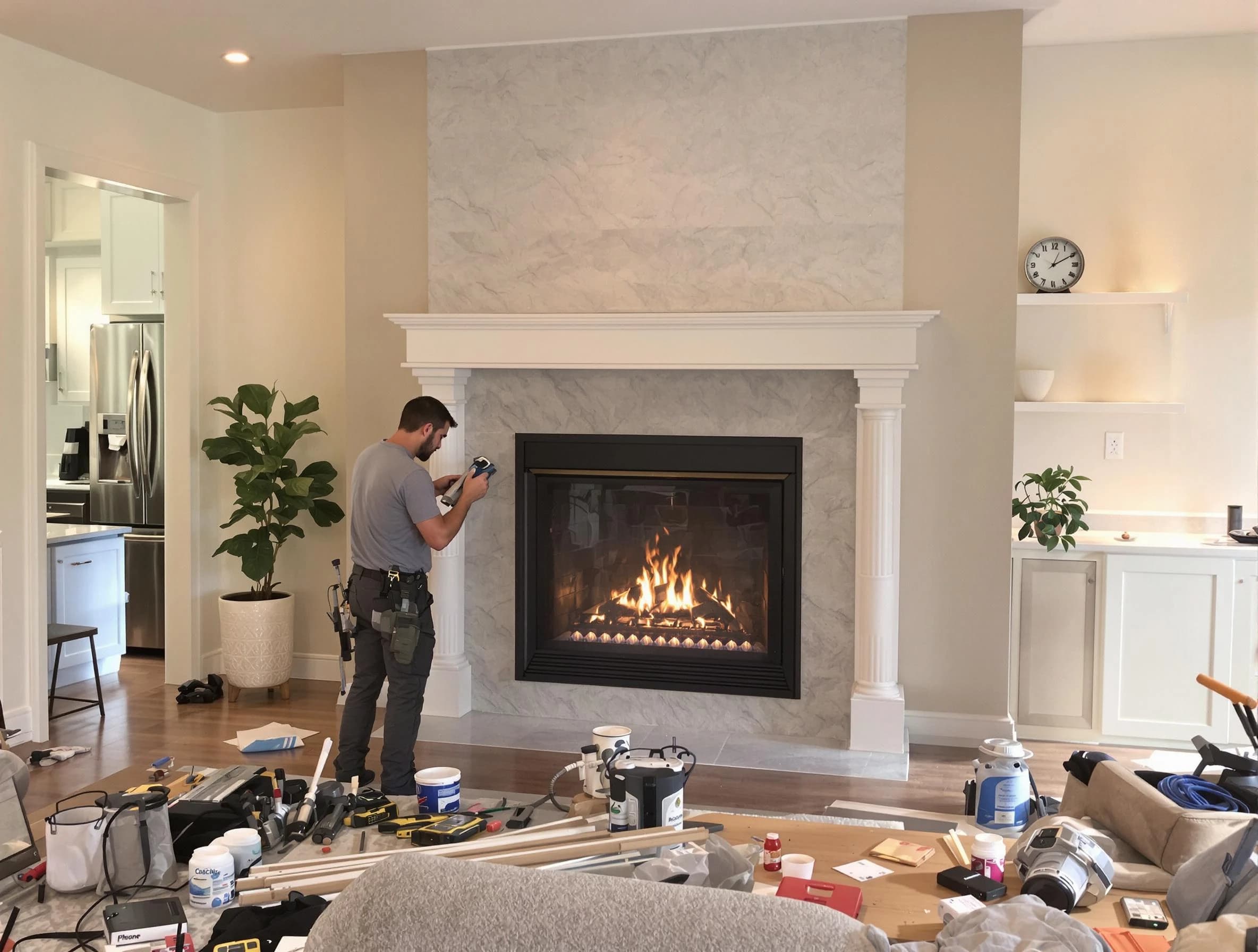 Newly installed fireplace by Bayonne Chimney Sweep in Bayonne, NJ