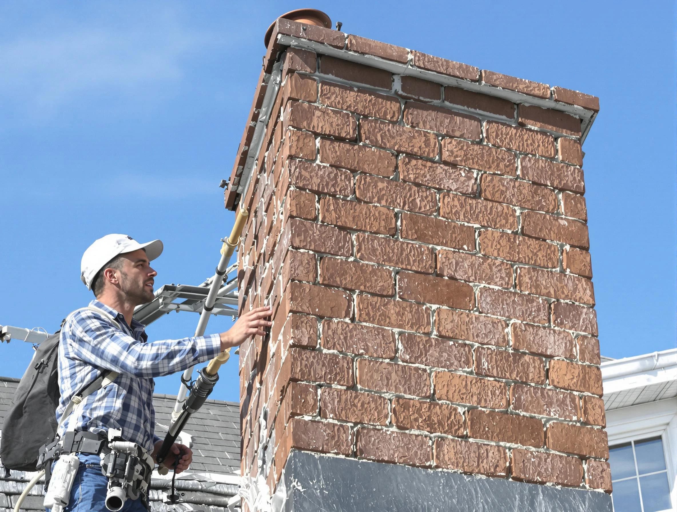 Brickwork for a chimney rebuild by Bayonne Chimney Sweep in Bayonne, NJ