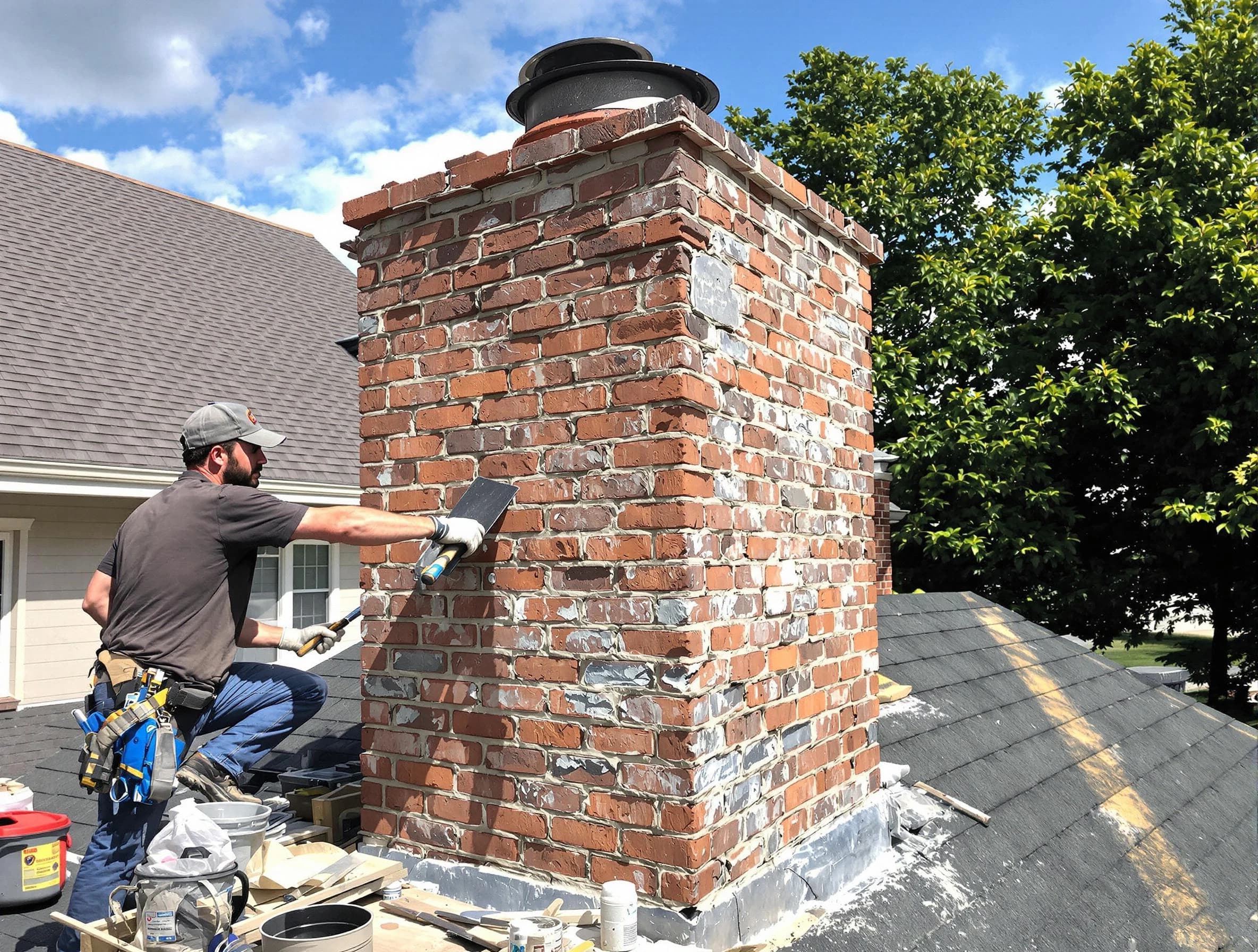 Completed chimney rebuild by Bayonne Chimney Sweep in Bayonne, NJ