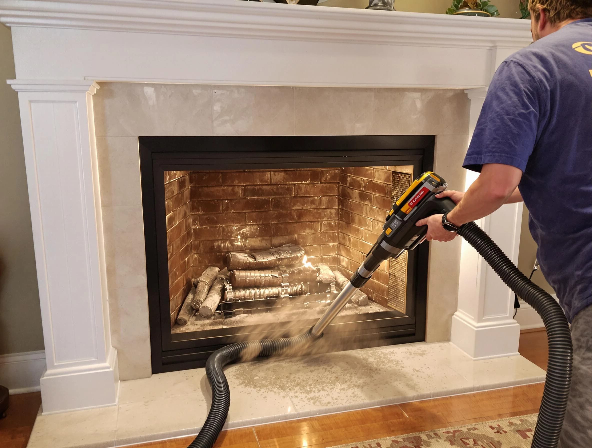 Fireplace cleaning performed by Bayonne Chimney Sweep in Bayonne, NJ