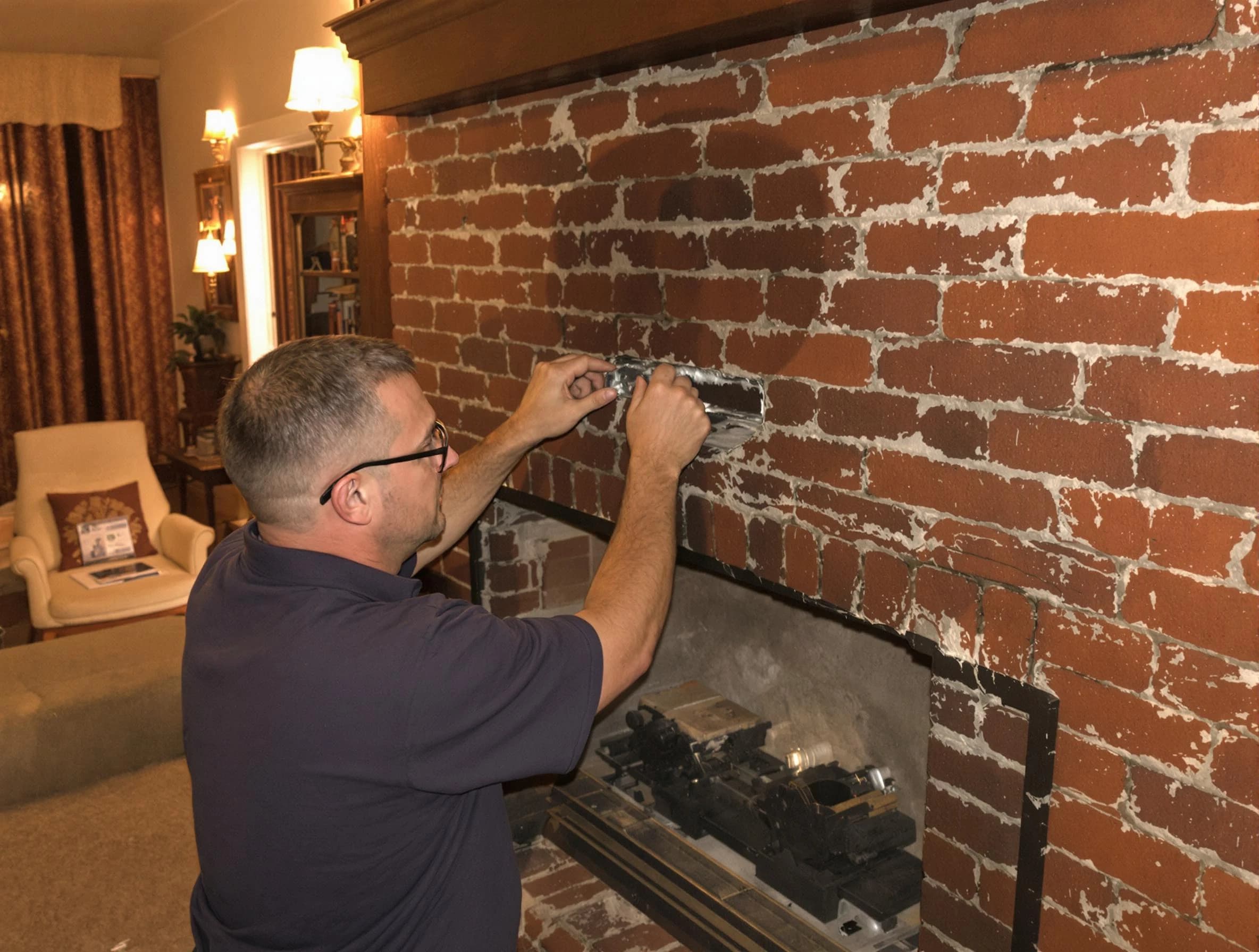 Bayonne Chimney Sweep expert fixing a fireplace in Bayonne, NJ