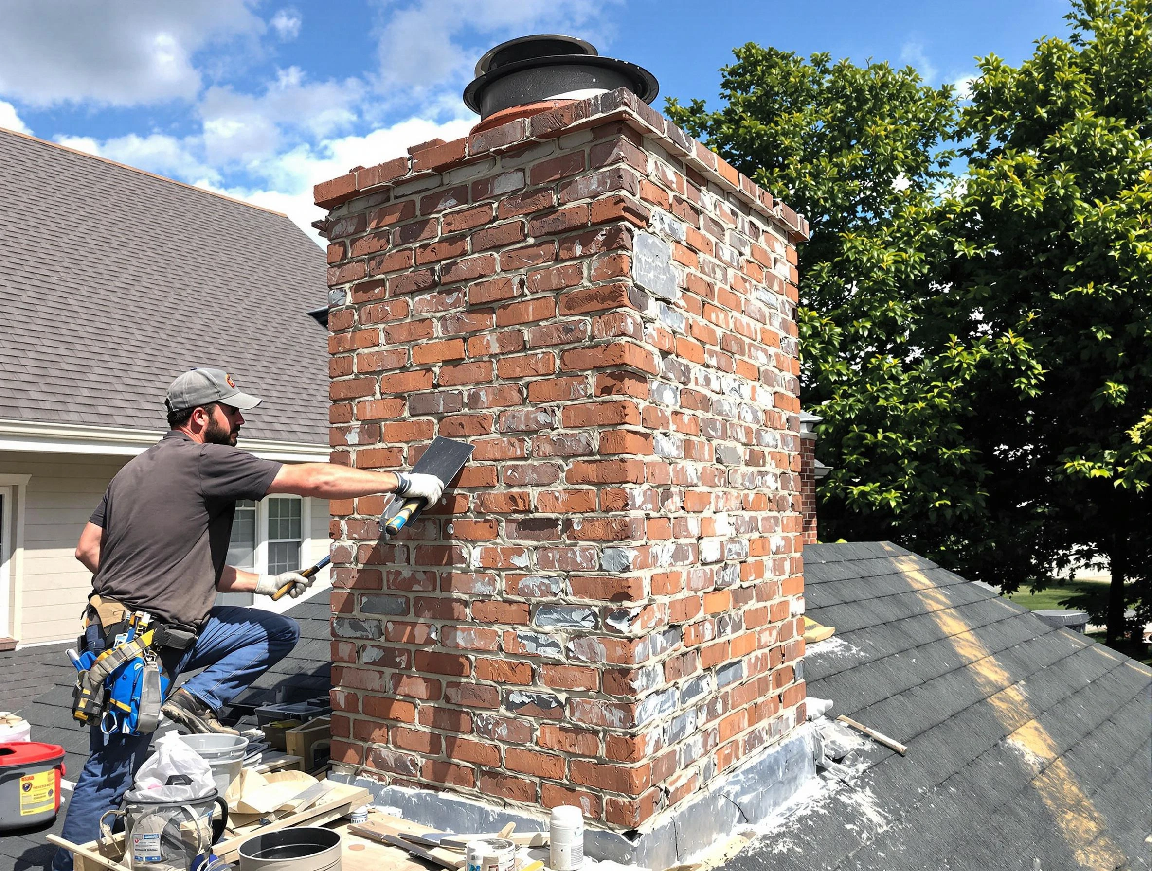 Completed chimney rebuild by Bayonne Chimney Sweep in Bayonne, NJ