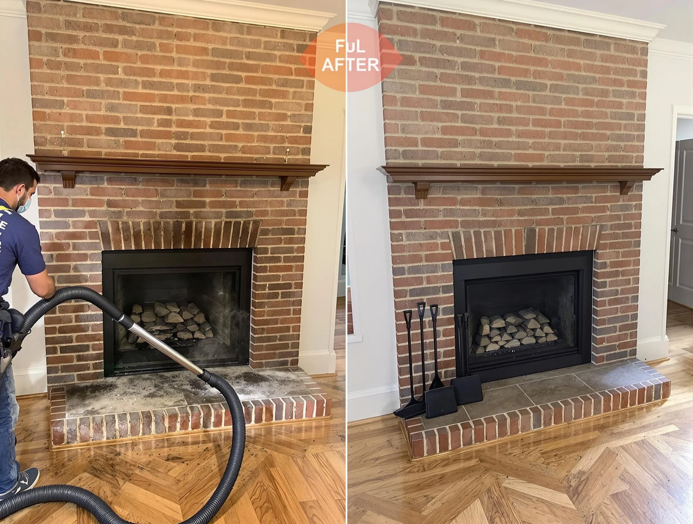 Bayonne Chimney Sweep carefully sanitizing a fireplace in Bayonne, NJ